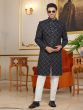 Black Menswear Indowestern Set In Heavy Embroidery