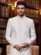 White Stone Embellished Sherwani For Men