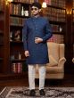 Navy Blue Heavy Embroidered Men's Indowestern