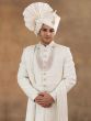 White Heavy Embroidered Wedding Sherwani