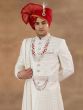 White Stone Embroidered Sherwani In Anarkali Style