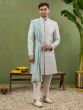 Blue Thread Enhanced Sherwani With Stole For Men