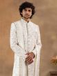 Light Cream Groom's Sherwani In Heavy Embroidery