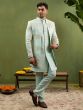 Turquoise Wedding Jakcet Style Indo Western For Men