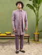 Onion Pink Jacket Style Embroidered Indowestern Set