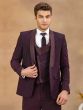 Wine Heavy Embroidered Designer Tuxedo Set