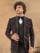 Black And Pink Men's Tuxedo In Sequins Work