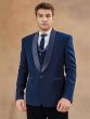 Blue Stone Embroidered Cocktail Wear Tuxedo