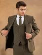 Brown Tuxedo Suit For Men In Heavy Embroidery