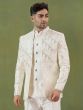 Off White Sequins Enhanced Jodhpuri Set