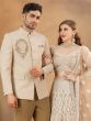 Beige Menswear Wedding Bandgala Set