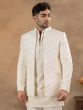 Off White Heavy Embroidered Men's Jodhpuri