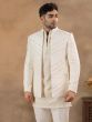 Off White Heavy Embroidered Men's Jodhpuri