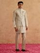 Beige Festive Wear Kurta Set With Nehru Jacket