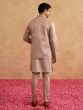 Rosegold Beige Kurta Set With Front Open Jacket