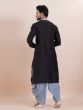 Black Readymade Kurta Pyjama Set For Men