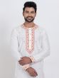 White Thread Work Readymade Kurta Set