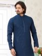 Dark Blue Casual Wear Kurta Pyjama