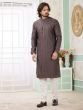 Cedar Brown Sequins Work Kurta Pyjama