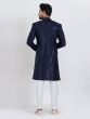 Navy Blue Casual Wear Kurta Pyjama Set