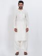 White Festive Wear Men's Pathani Kurta Pyjama