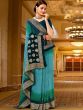 Blue Festive Chikankari Saree In Georgette