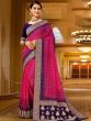 Pink Embroidered Georgette Saree