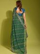 Green Chiffon Festive Saree With Embroidery