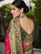 Pink Bridal Embroidered Border Saree In Silk