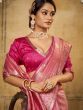 Pink Festive Tissue Saree With Zari Weaves