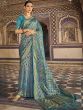 Blue Woven Traditional Saree In Art Silk