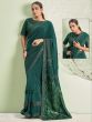 Green Party Wear Saree In Lycra