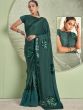 Green Sequins Embroidered Cocktail Saree