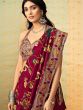 Maroon Floral Printed Casual Wear Saree