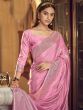 Pink Woven Festive Saree In Art Silk