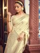 Cream Art Silk Saree With Weaves