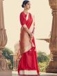 Red Art Silk Saree With Woven Border