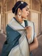 Grey Party Wear Woven Saree In Art Silk