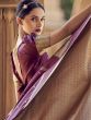 Maroon Woven Border Festive Saree