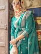 Turquoise Silk Saree With Zari Weaving