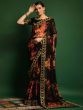 Black Georgette Saree With Floral Prints