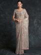 Silver Embroidered Border Organza Saree