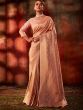 Peach Festive Woven Saree In Art Silk