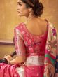 Peach Woven Wedding Saree In Silk