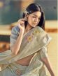 Cream Linen Casual Wear Saree