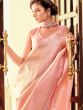 Pink Silk Party Wear Saree With Zari Weaves