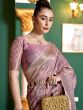 Purple Party Wear Saree With Zari Patterns