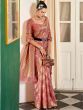 Peach Festive Saree With Zari Weaves