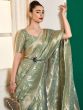 Green Woven Festive Saree In Art Silk