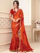 Red And Orange Bandhej Print Saree